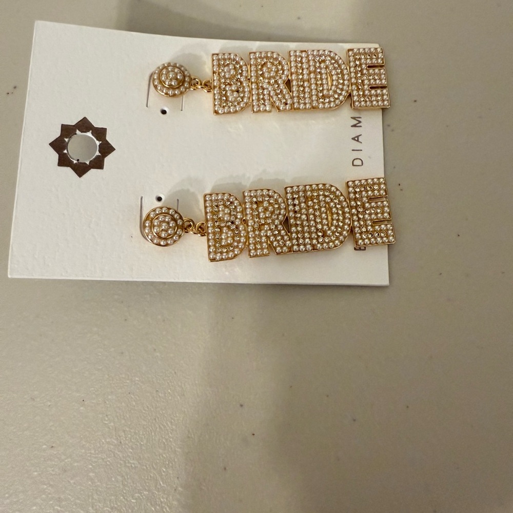 Dazzling Bride Gold Earrings